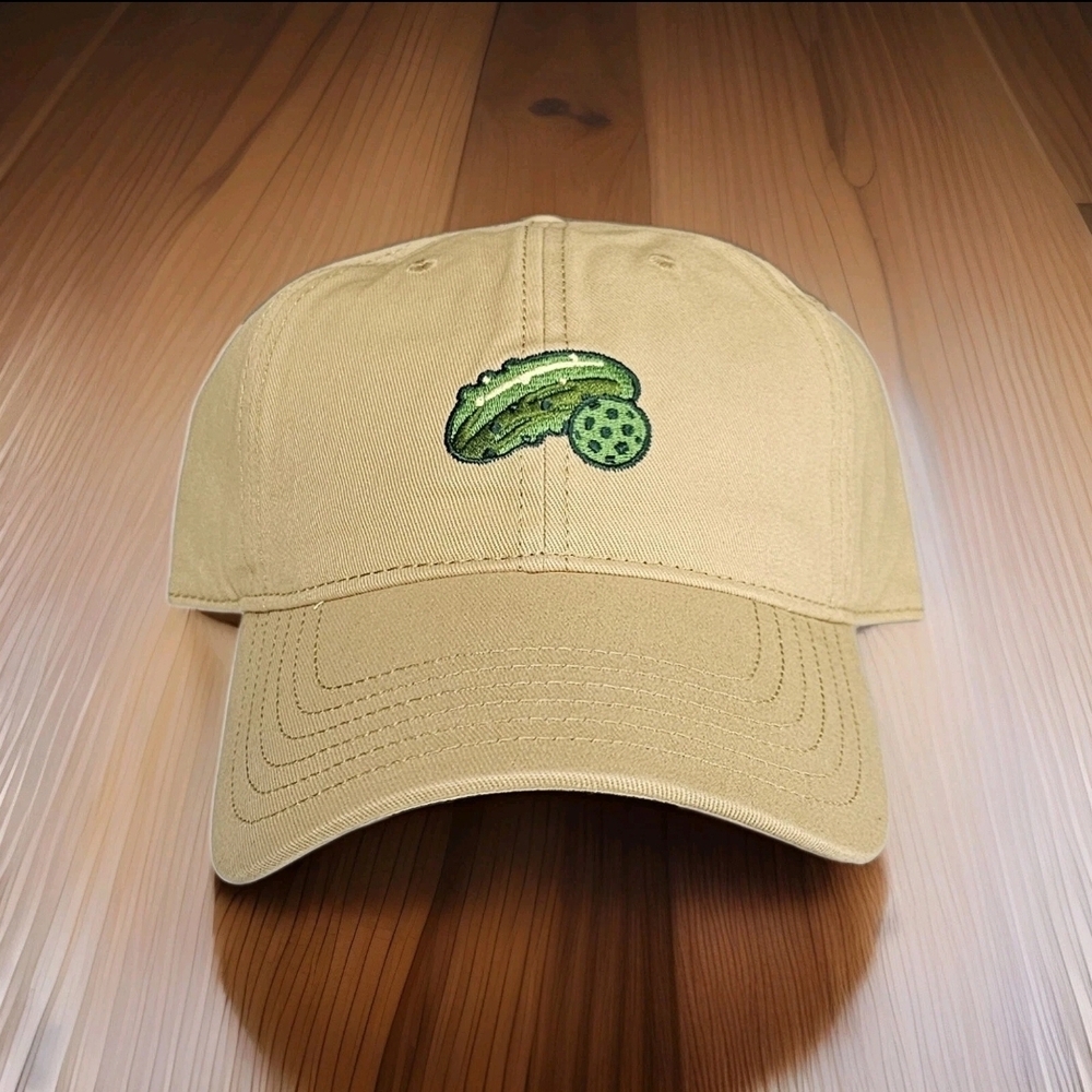 Pickleball Dad Hat In Tan & Green OSFA Adjustable Strap NEW w/Tag